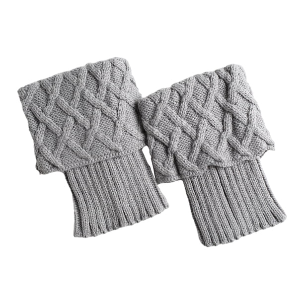 Puños de bota de Tobillo de punto Protector de acrílico suave Calcetines de bota de Calentadores de piernas de mujer para regalos - Ceniza Sunnimix protector de pierna corto