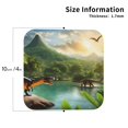 thumbnail image 2 of Yiaed Lake Forest Dinosaur Print Leather Coasters for Drinks - Cup Coasters Coffee Table Kitchen Table Bar, Home & Office Gifts Handmade Drink Coasters-Square, 2 of 6