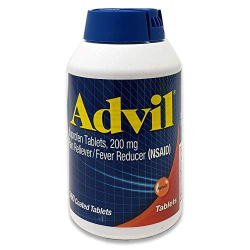 Advil Pain Reliever Fever Reducer 200 Milligram Ibuprofen Coated Tablets New Larger Size 360