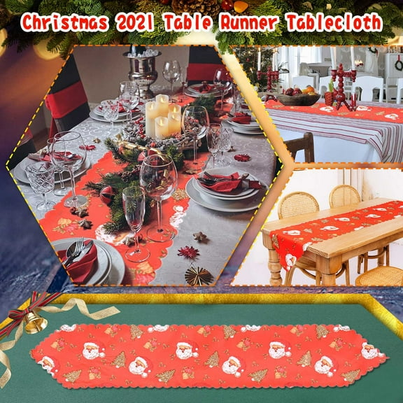 BJUTIR Christmas Table Runner Holiday Table Runners For Dining Room Snowflake Snowman Table Runner For Christmas Table Decorations Holiday Decor