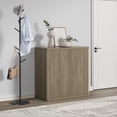 thumbnail image 5 of SICOTAS 34.6" Wide Storage Cabinet, Modern Fluted Sideboard Buffet with 2 Doors, for Kitchen Dining Room, Coffee Bar Console Table with Adjustable Shelf, Gray Credenza Cabinet, 5 of 8