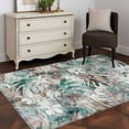 thumbnail image 3 of Palm Leaves Area Rugs 2.7'x5', Washable Small Throw Rugs for Kitchen Bedroom, Turquoise Tropical Leaf Botanical Retro Spring Indoor Outdoor Rug Non-Slip Low Pile Carpet Runner Reversible Floor Mats, 3 of 8