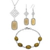 Womens Stainless Steel 3pc. Necklace, Earring & Bracelet Set