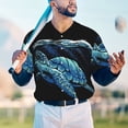 thumbnail image 5 of Uemuo Ocean Turtle Print Mens Polo Shirts Baseball T-shirt Performance Short Sleeve Golf Shirt Moisture Wicking Athletic Casual Collared T-Shirt-X-Large, 5 of 7
