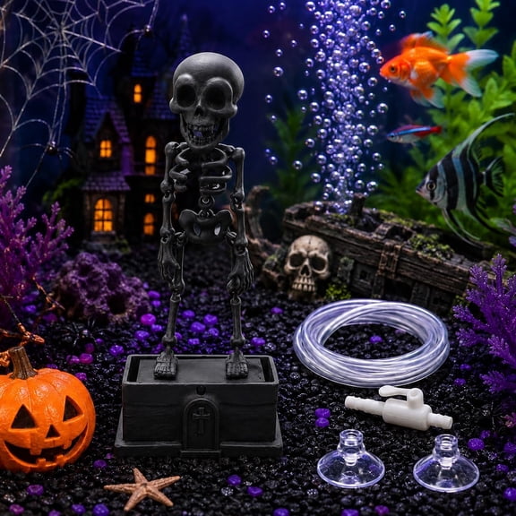 Dancing Skeleton Aquarium Decor,Halloween, Fish Tank Bubbler Ornament