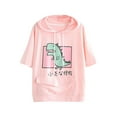 thumbnail image 2 of Tejiojio Womens Fall Clearance Cute Dinosaur Printing Short Sleeve T-shirt Tops Loose Pocket Blouses, 2 of 2