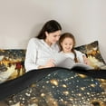 thumbnail image 4 of Feelyou Couple Lover Bedding Comforter Set 7pcs, Romantic Christmas Eve King Bedding Sets, Anniversary Reversible Bed Sheets, Super Cozy Room Decor, 3 Pieces, 4 of 7
