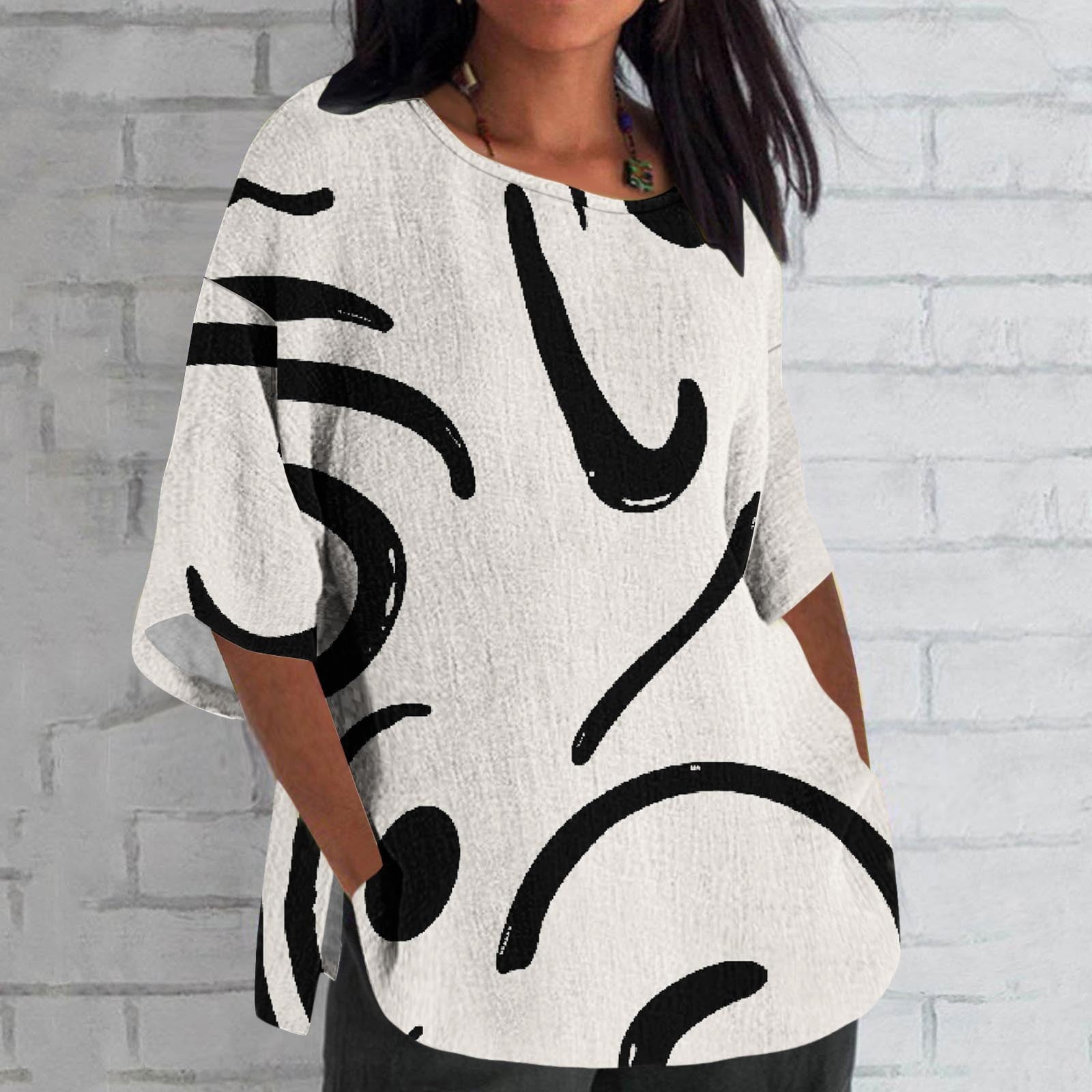 plus size cotton peasant tops