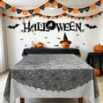 thumbnail image 5 of Round Black Spider Web Nylon Tablecloth,Scalloped Edge Halloween Cover,Durable Versatile Indoor Outdoor Yard Porch Party Fall Spooky Decor,72.8 inch, 5 of 5