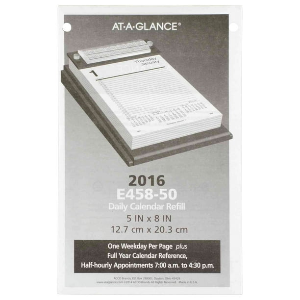 ATAGLANCE Pad Style Desk Calendar Refill, 5 x 8, 2018