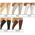 thumbnail image 4 of 2 Copper Zipper Compression Socks w/ Open Toe Knee High Support Stockings - Soft, Breathable Compression Socks For Support, Reduce Swelling & Better Circulation - White 2X-Large, 4 of 5
