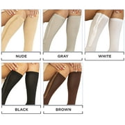 Copper Zipper Compression Socks w/ Open Toe Knee High Support Stockings - Soft, Breathable Compression Socks For Support, Reduce Swelling & Better Circulation - White X-Large
