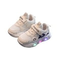 thumbnail image 2 of HAOTAGS Toddler Shoes with LED Light Up Shoes Breathable Toddler Sneakers Casual Outdoor Shoes Beige Size 9 Toddler, 2 of 6