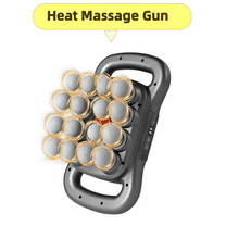 Sminiker 16-Head Massage Gun Set, Deep Tissue Massage Gun Portable with 9 Modes & 9 Speed Settings,Massager Cordless Back Massager, Back, Shoulders, Legs, Pain Relief (Grey, 16-Head)