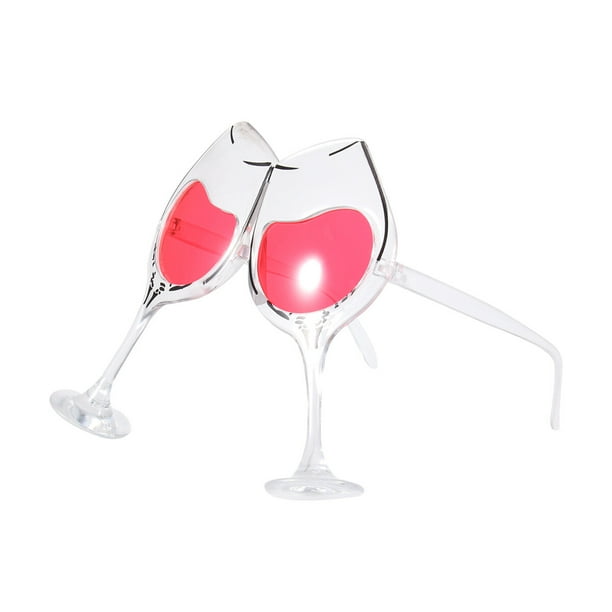 1 pieza de copas de vino con forma de copa de vino, herramienta para decorar bares, fiestas, discotecas, fiestas, programas divertidos (rojo y blanco)