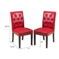 thumbnail image 2 of Falo Bonded Leather Red Dining Chair (Set of 2), 2 of 6