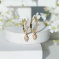 thumbnail image 3 of Rosec Jewels Natural Certified Morganite Diamond Hoop Earrings - Ready To Gift, 18K Yellow Gold, 3 of 8