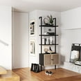 thumbnail image 2 of Nathan James Theo Modern Bookcase with Rattan Cabinet in Matte Black and Light Oak Finish with Matte Black Metal Frame for Living Room, Home Office Storage, 2 of 5
