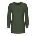 thumbnail image 5 of Womens Long Sleeve Round Neck Shirts Basic Tee Fall Tops Outfits Clothes Plus Size Army Green XXXL, 5 of 7