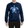 thumbnail image 2 of Sea Turtle Tie Dye Art Animal Lover Unisex Crewneck Graphic Sweatshirt, Vintage Heather Navy, Small, 2 of 3