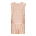 thumbnail image 5 of Antinious Women Stripe Print Crewneck Sleeveless Shirts Pocket Summer Sleepwear Loose Soft Airy Pajamas Outfits, 5 of 5