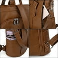 thumbnail image 3 of UTO Women Backpack PU Leather Ladies Fashion Handbags Backpacks Lightweight Travel Shoulder Bag(Brown), 3 of 7