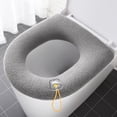 thumbnail image 2 of Cubierta de asiento de inodoro de invierno Sunnimix Cojín Closestool Mat engrosado Gris, 2 of 6