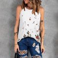 thumbnail image 2 of Moda para mujer cuello redondo cuello halter estampado chaleco un hombro sin mangas Tops Fridja qr4199, 2 of 4