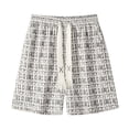 thumbnail image 4 of MYAOYI Mens Shorts Daily Wear Shorts Graphic Print Elastic Waist Drawstring Loose Fit Summer Casual Fashion Shorts with Pockets, 4 of 8