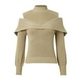 thumbnail image 4 of Wdgfv Crewneck Pullover Sweater Women Elegant Off Shoulder Turtleneck Knit Pullover with Batwing Sleeves for Women's Casual, 4 of 8