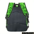 thumbnail image 2 of 1pc Green Pixel Print Backpack Adjustable Straps, Foldable Design, 2D Flat Printing, Casual Style for Daily Commute & Travel, Backpack for Travel, Commuter Bag, Abstract , Durable Zipper Cl, 2 of 8