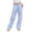 Light Blue, variant on Kureaily Striped Pants For Women Elastic Drawstring High Waist Wide Leg Pants Vintage Streetwear Trousers Women Lightweight Pants