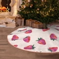 thumbnail image 6 of Daiia Hand Drawn Strawberry Drawing Merry Christmas Tree Skirt , Xmas Large Lace-up Tree Skirt, Santa Snowflakes Rustic Home Decorations New Year Party Farmhouse Decor-30", 6 of 7
