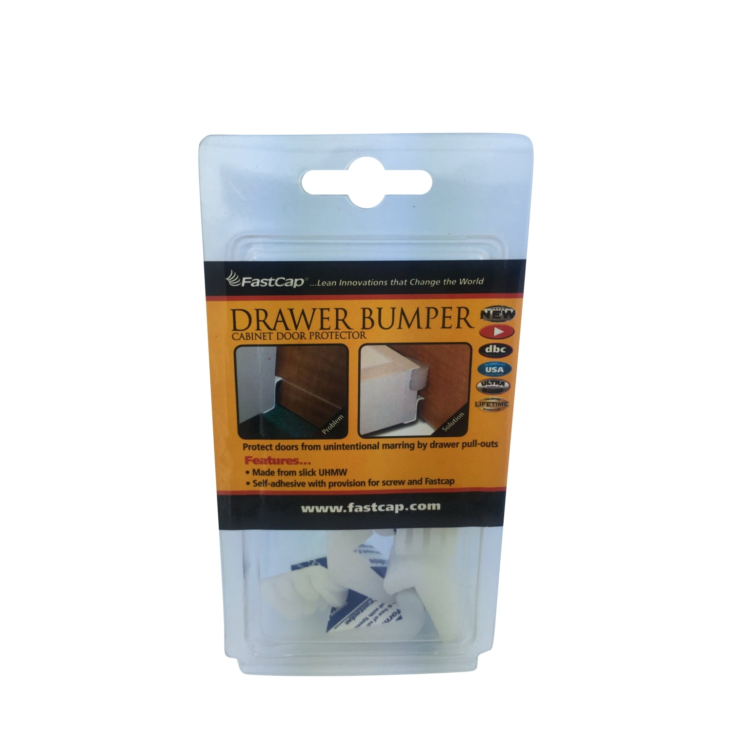 FastCap Drawer Bumpers for RollOut/PullOut Drawers, 10 Pack