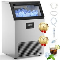 150lbs/24H Commercial Ice Maker Machine, Stainless Steel Under Counter ice Machine with 50lbs Ice Storage Capacity, Freestanding Ice Maker