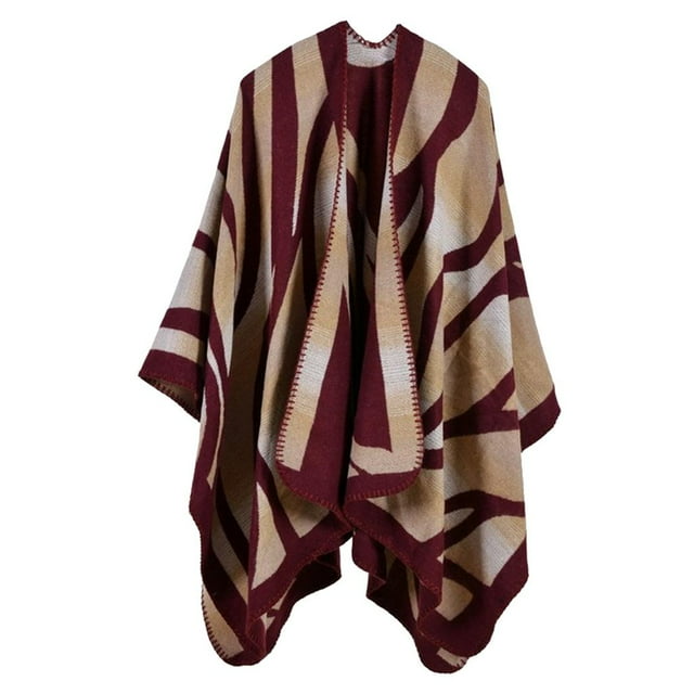 MERIGLARE Poncho Élégant Dégradé pour Femmes, Cardigan Rouge