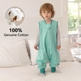 thumbnail image 2 of 3 Pack-0.5 Tog Lightweight Summer Toddler Sleep Sack with Feet 6-12 Months 100% Cotton Breathable Unisex Baby Sleep Sack with Legs 2-Way Zipper Footed Wearable Blanket, 2 of 6