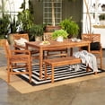 thumbnail image 2 of Walker Edison 6-Piece Chevron Outdoor Patio Dining Set in Brown, 2 of 8