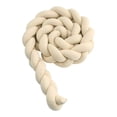 thumbnail image 1 of Baby Crib Bumper - 3 Braided Velvet Protection Pad for Newborn Nursery, 1.5M, Milk White, 1 of 5
