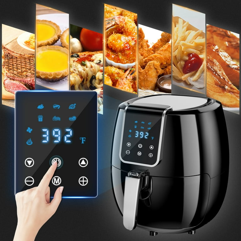 Deco Chef XL 14.5 Cup 3.7 qt Digital Air Fryer Cooker with 7 Smart Programs, Healthy Oil Free Cooking, LED Touch Screen, Non-Stick Coated Basket.