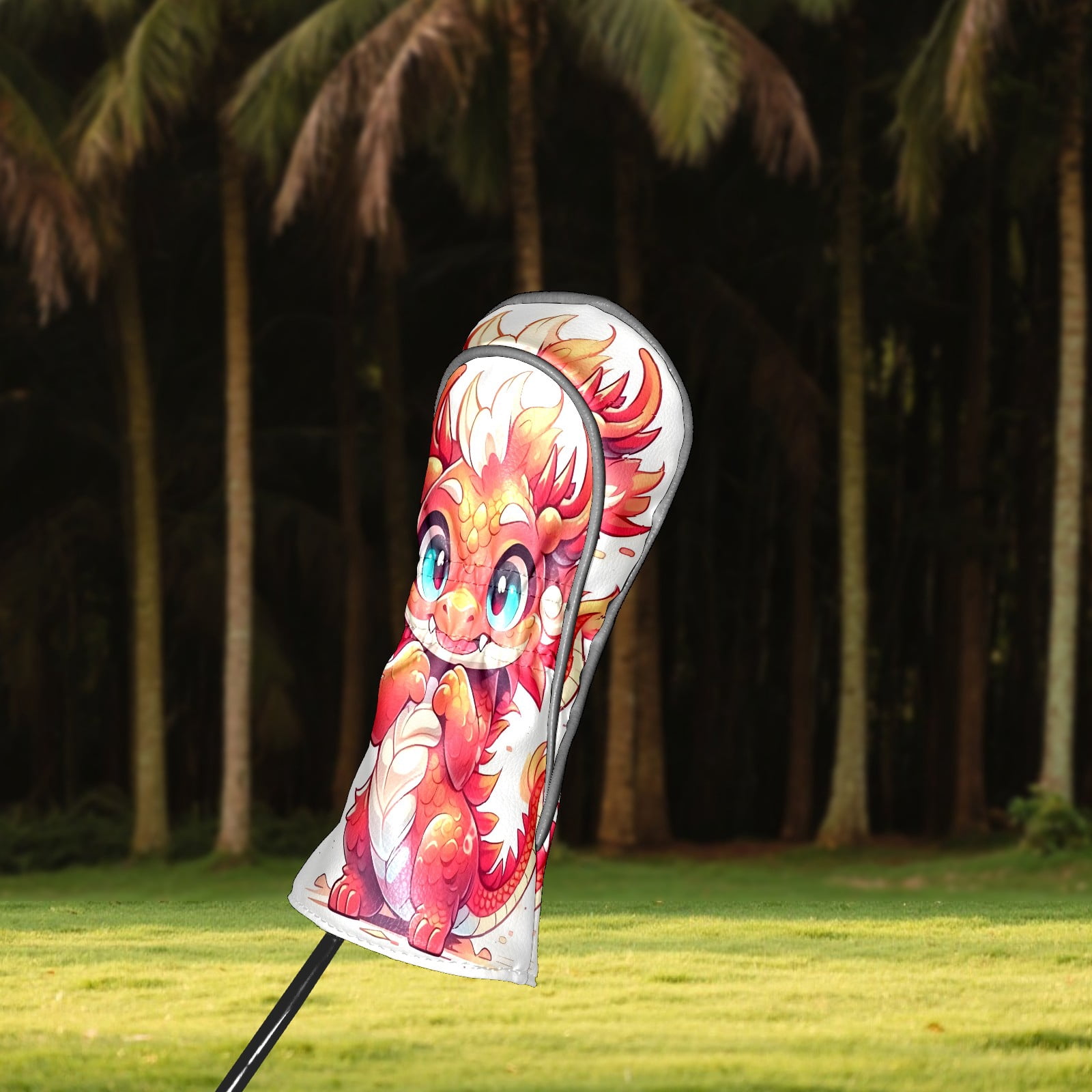 Golf Club Covers, Dragon Premium PU Leather Driver Hybrid Putter Head Covers with Velvet Lining, Waterproof Golf Gifts for Men Women