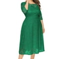 thumbnail image 5 of Brnmxoke Plus Size Hollow Out Formal Dresses for Women Gowns Evening Party Cocktail Dress,Elegant Floral Lace Patchwork Bridesmaid Maxi Dress for Weddings Green,XXXXXL, 5 of 6