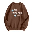 thumbnail image 4 of Jamsmile Women Sweatshirts Autumn Graphic Letters Print Sweatshirts Lightweight Comfort Oversized Crewneck Ladies Pullovers, 4 of 5