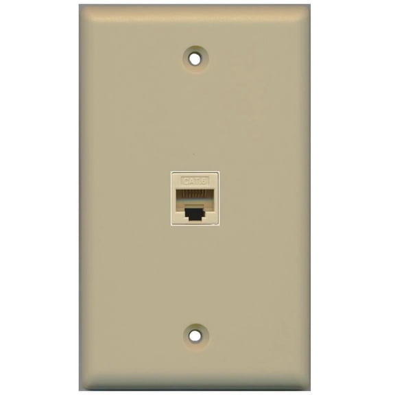 RiteAV 1 Gang 1 Port Cat6 Wall Plate - Ivory