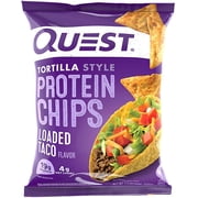 Quest Nutrition Tortilla Style Protein Chips, Loaded Taco, Low Carb, Gluten Free, Baked, 1.1 Ounce (Pack of 12)