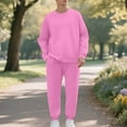 thumbnail image 2 of BXINGOHAI Men's 2 Piece Outfits Crew Neck Sweatshirt Tracksuit & Joggers Sweatpants Sweatsuit Set Pink,S, 2 of 6