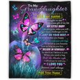 thumbnail image 1 of LHSHID Custom Granddaughter Blanket from Grandma Grandpa Personalized Girl Name Gift Super Soft Lightweight Throws Summer Travel Blankets Birthday Present Butterfly Decor Bed Couch Sofa, 1 of 8