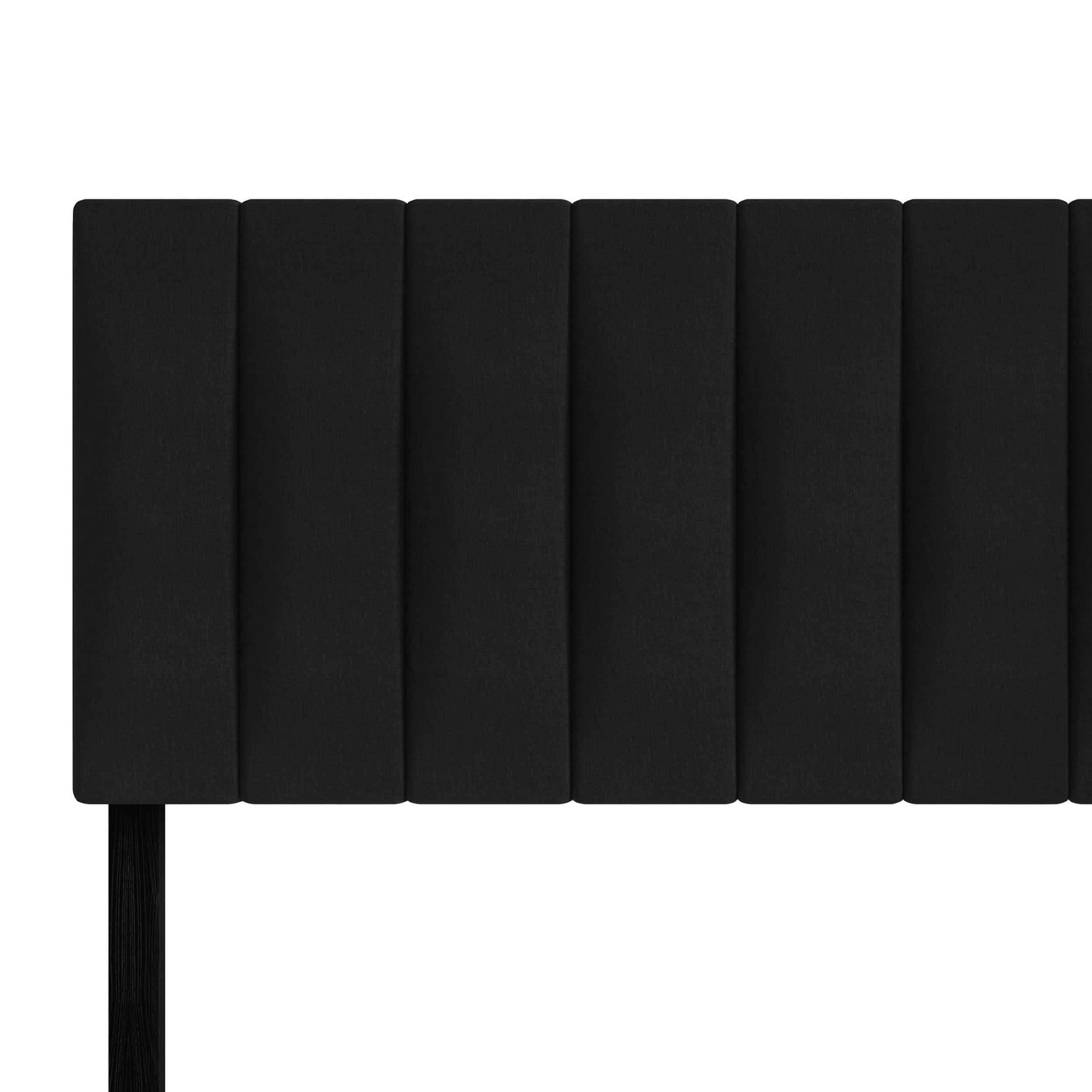 Home Design Dennis King Upholstered Headboard with Vertical Channel Design, Adjustable Height, Black