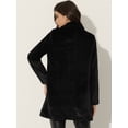 thumbnail image 4 of Abrigo de Invierno con Solapa para Mujer con Bolsillos Chaqueta de Invierno Negro L, 4 of 5