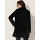 thumbnail image 4 of Abrigo de Invierno con Solapa para Mujer con Bolsillos Chaqueta de Invierno Negro L, 4 of 5